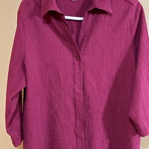 Elegant Women's Button Down Shirt in Deep Purple